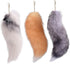 3 Pcs Therian Tail, 15.8 Inch Long Therian Fox Tail with Clasp, Halloween Soft Fluffy Fox Tail Keychain, Hanging Fox Tails for Women Adult Handbag Backpack