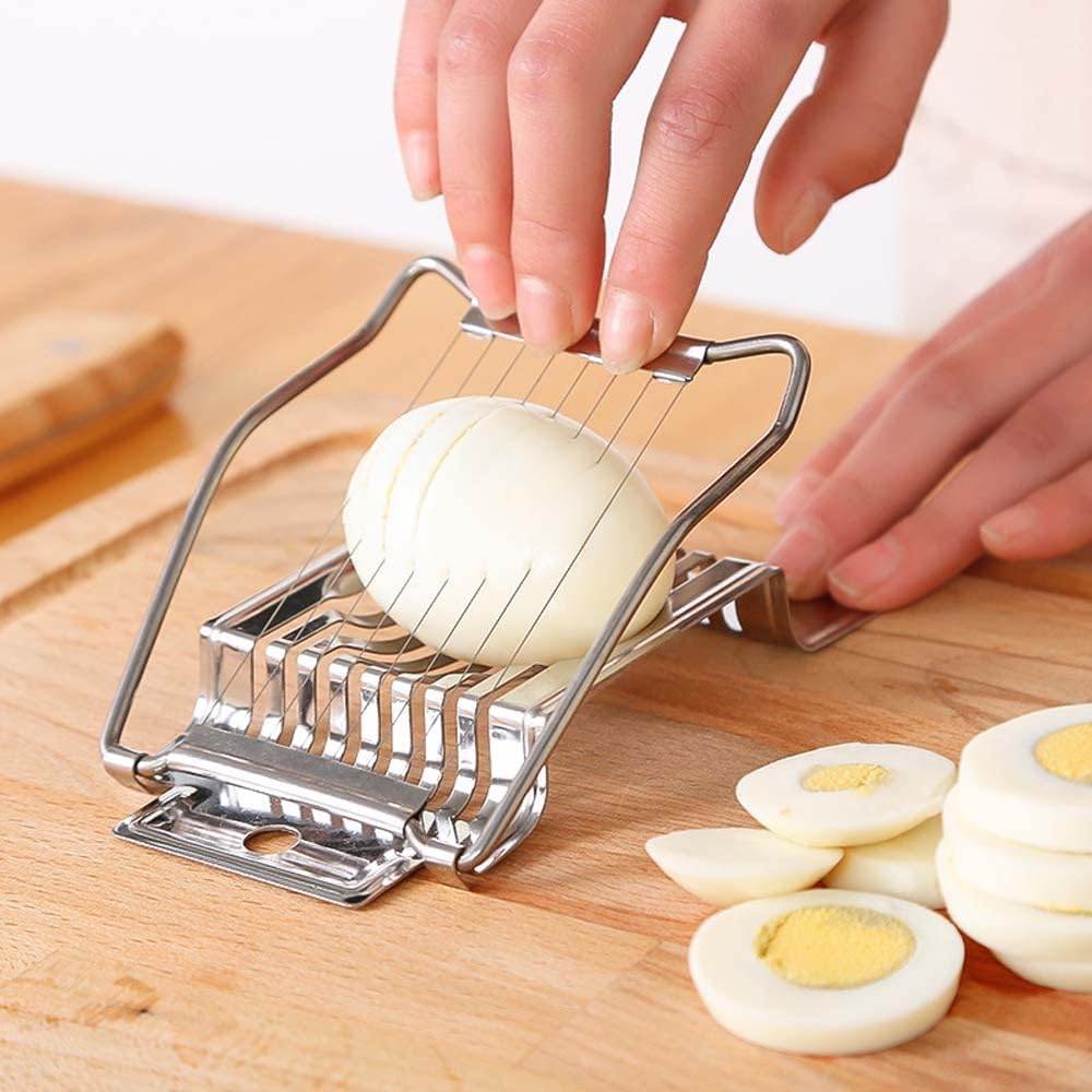 Egg Slicer, Stainless Steel Egg Slicer Cutter, Multipurpose Slicer for Egg Ham Strawberry Banana Soft Fruit