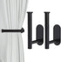 2 Pack Adhesive Curtain Holdbacks - No Drill Curtain Tie Backs & Pull Backs Curtain Holders for Drapes (2, Black)