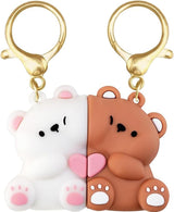 Couple's Bear Magnetic Keychain Charm, Cute Bear Keychain Set for Couples Matching Keychain