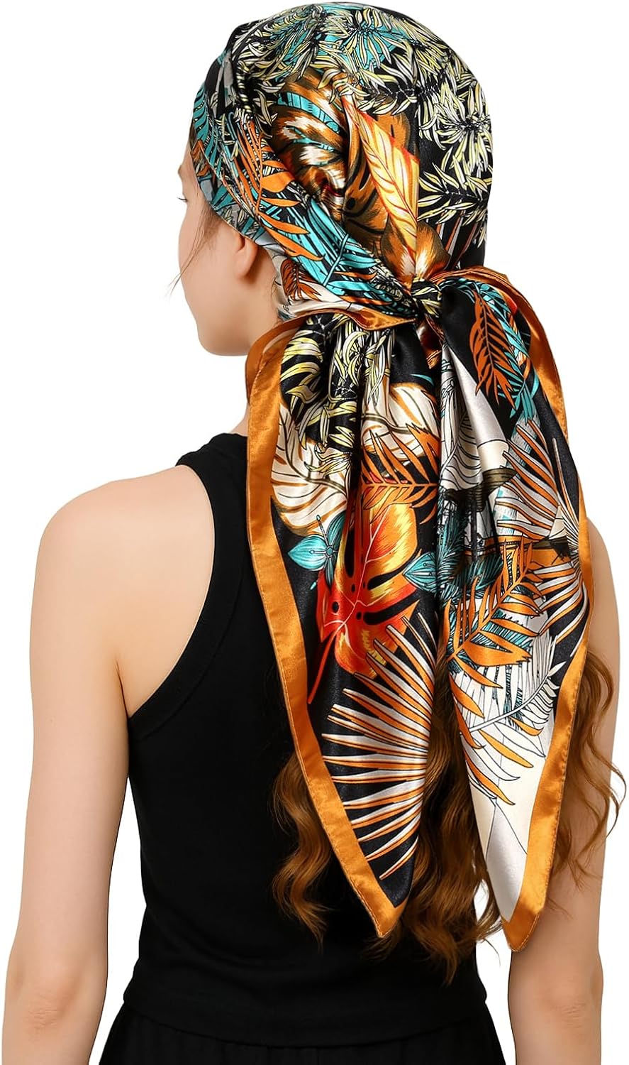 100% Mulberry Silk Scarf Head Scarf for Women Hair Wrap for Sleeping Square Bandana Neck Scarf