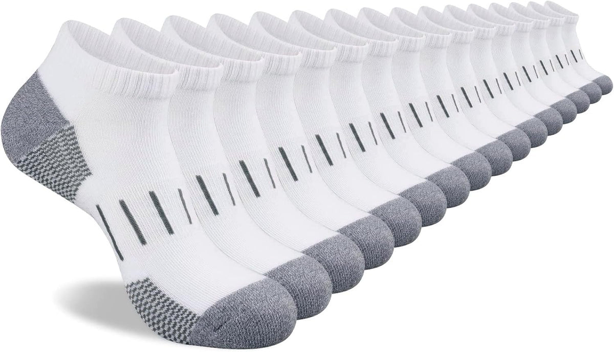 Men's Athletic Ankle Socks Moisture Wicking Cushion Sports Running Low Cut Sock (8 Pairs)