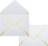 5x7 Envelopes for Invitations with Gold Border, 50 Pack A7 Envelopes with V-Flap, Self Seal Greeting Card Gift Card Envelopes Invitation Envelopes for Wedding, Graduation, Baby Shower, Party (White)