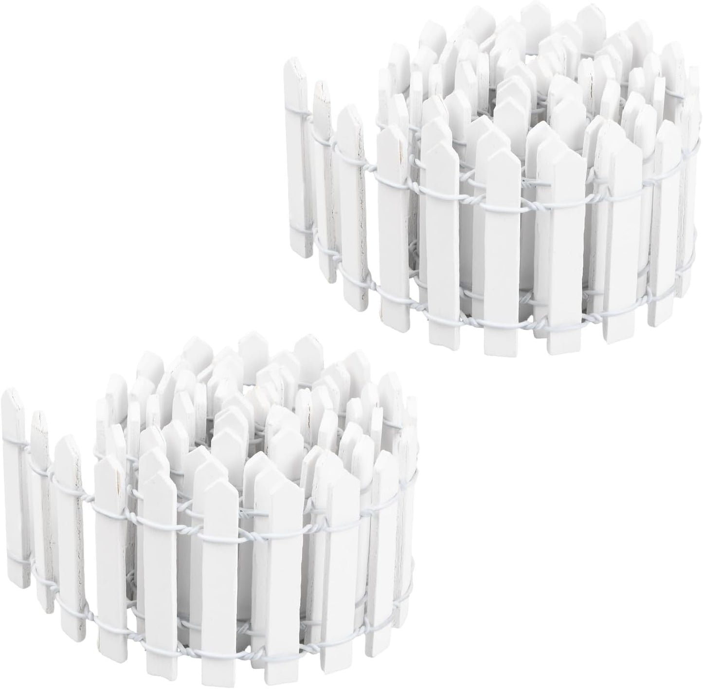 2Pcs 35x2 Inch Mini Wooden Garden Fence, Miniature Fairy Gardens Fence, Ornament Fences Picket Fence Decorative Fence for Home Dollhouse Micro Landscape Plant Pot Fairy Garden (White)