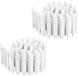 2Pcs 35x2 Inch Mini Wooden Garden Fence, Miniature Fairy Gardens Fence, Ornament Fences Picket Fence Decorative Fence for Home Dollhouse Micro Landscape Plant Pot Fairy Garden (White)