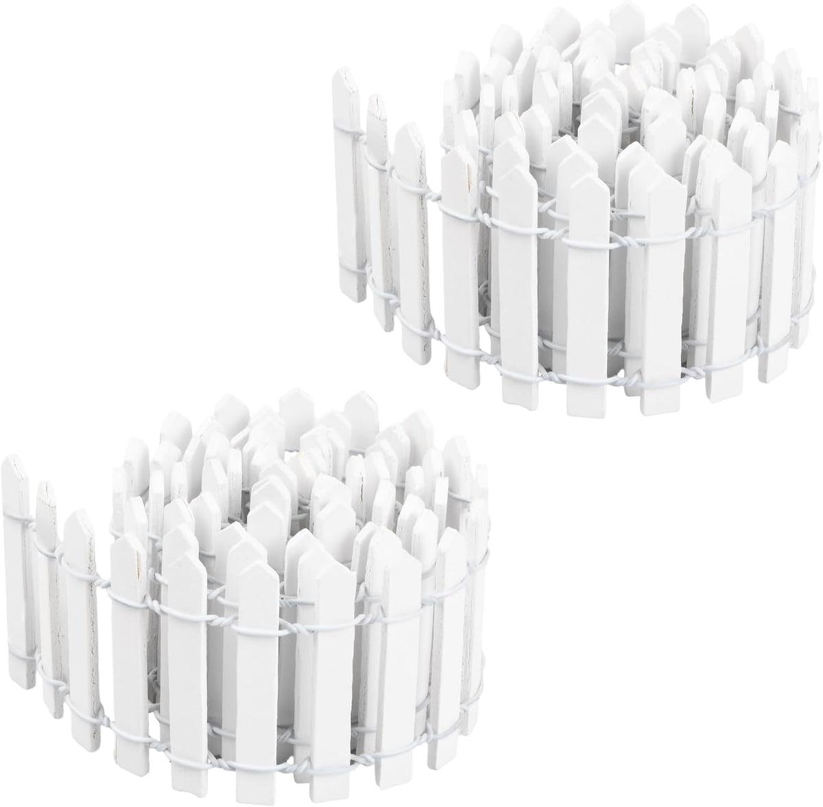 2Pcs 35x2 Inch Mini Wooden Garden Fence, Miniature Fairy Gardens Fence, Ornament Fences Picket Fence Decorative Fence for Home Dollhouse Micro Landscape Plant Pot Fairy Garden (White)