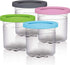 Pints 4 Pack, Compatible with NC299AMZ & NC300s Series Creami Ice Cream Makers, BPA-Free & Dishwasher Safe, Color Lids, 1, Clear/Grey/Lime/Pink/Acqua