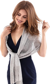 Shawls and Wraps for Evening Dresses, Metallic Glitter Shawls for Women, Sparkling Wedding Giving Shawl Gift