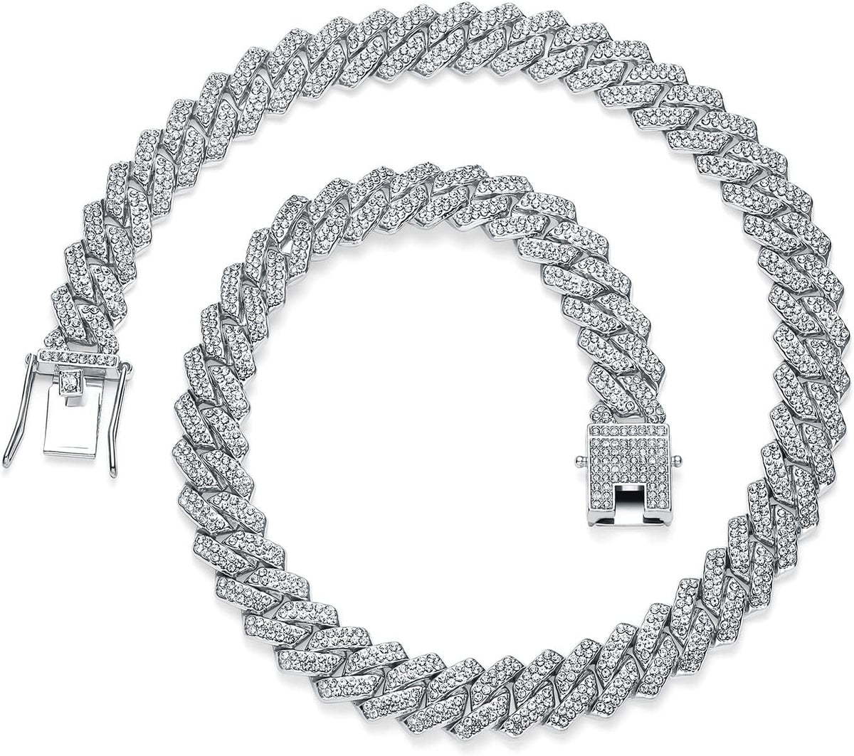 13mm Cuban Link Chain For Men Women Iced Out Chain Miami Cuban Necklace Bling Diamond Chains Hip Hop Jewelry