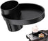 Car Seat Snack Tray, Portable Cup Holder Plate, Toddler Car Seat Cup Holder Food Tray with Expandable Base, Cup Holder Tray for Car Seats, 360° Rotatable Car Seat Tray for Kids Travel black