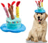 Dog Birthday Hat, Soft Plush Pet Birthday Cake Hat with 5 Colored Candles Cute Cat Birthday Party Hat for Pet Birthday Party (Blue)
