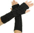 Flammi Women Cable Knit Arm Warmer Fingerless Gloves Thumb Hole Gloves Mittens (1 Pair)