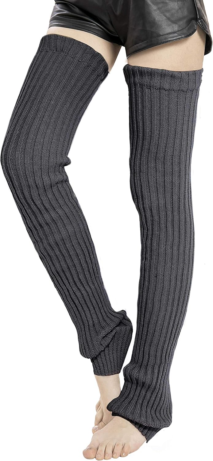 Women's Winter Thick Knit Extra Long Thigh High Leg Warmers