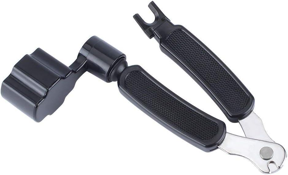 Professional Guitar String Winder Cutter and Bridge Pin Puller, Guitar Repair Tool Functional 3 in 1 (Black)