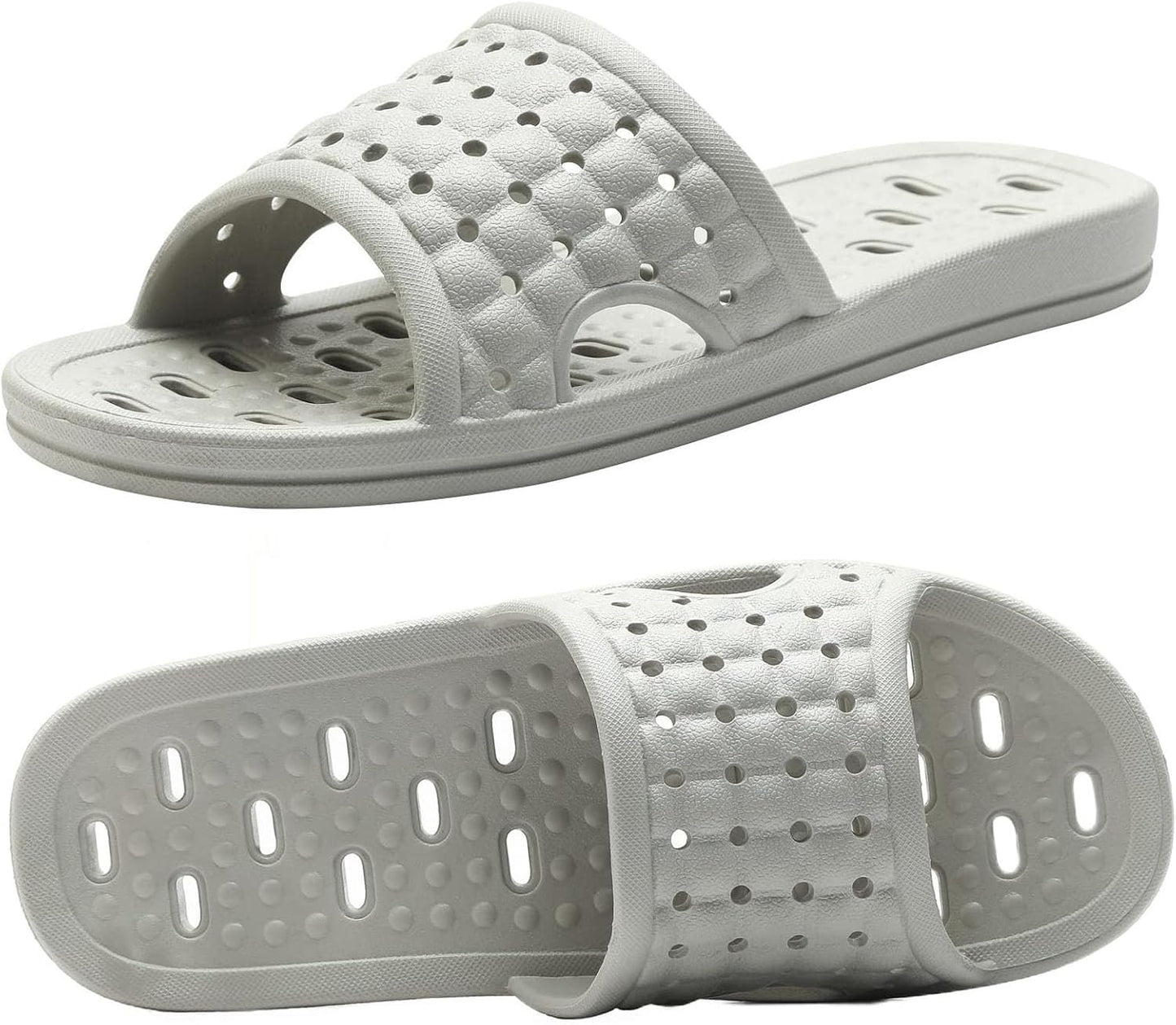 Quick Drying Shower Slippers non-slip Bathroom Slippers Drain Holes Shower Shoes for Women and Men Dorm pool gym