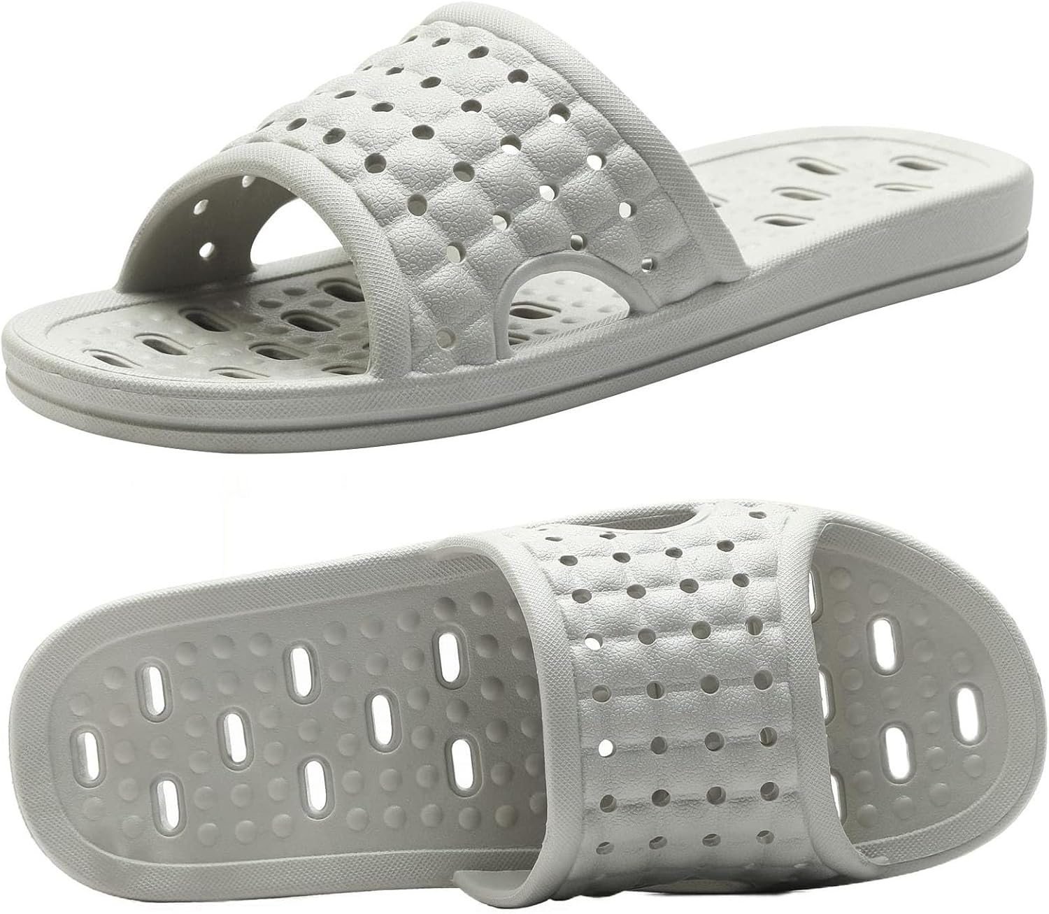 Quick Drying Shower Slippers non-slip Bathroom Slippers Drain Holes Shower Shoes for Women and Men Dorm pool gym