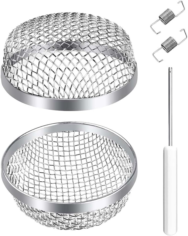 RV Furnace Vent Insect Screen Cover 2 Pack with Installation Tool, Durable Mesh RV Flying Insect Screen for Campers and Trailers, Easy Fit, Rust Proof, Keeps Bugs Out