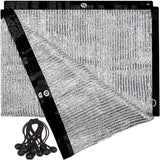 70% Aluminet Shade Cloth 6.5 ft x 10 ft-Fabric Sun Block Sun Reflect-Free 12pcs 6" Ball Bungee
