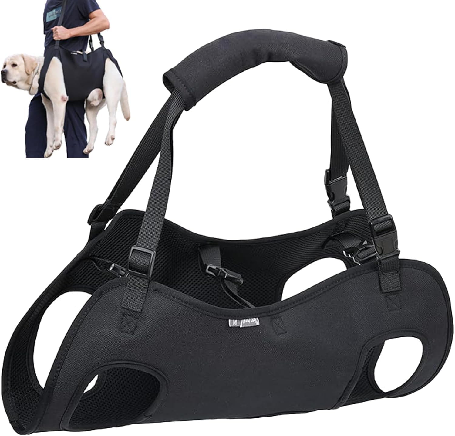 Dog Lifting Strap, Adjustable Sling for Elderly Dogs with Joint Injury and Arthritis, Dog Shoulder Strap for Dogs with Loss of Stability (M)