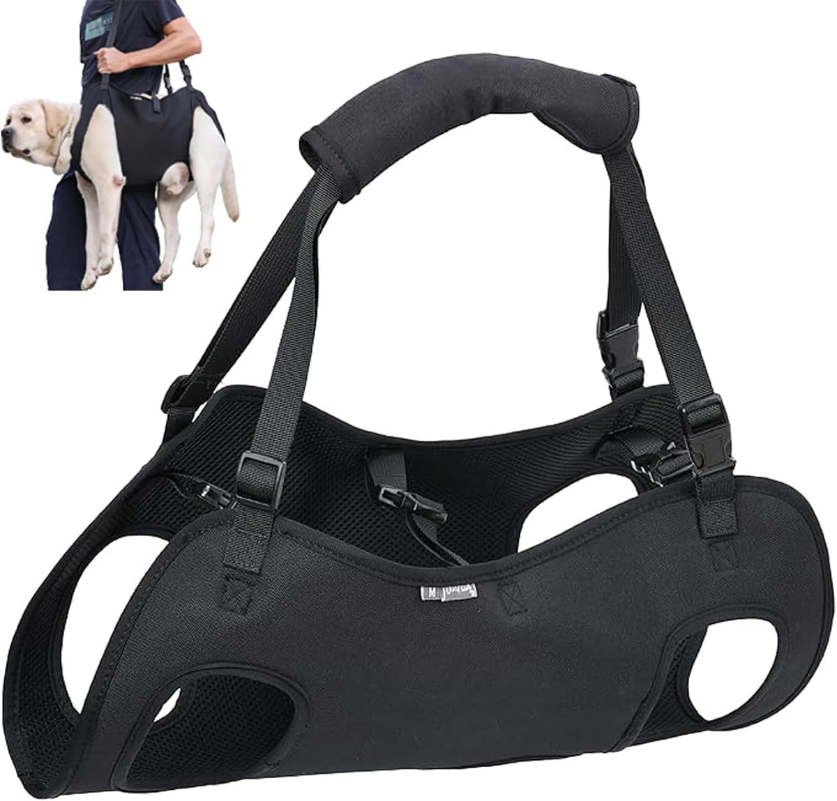 Dog Lifting Strap, Adjustable Sling for Elderly Dogs with Joint Injury and Arthritis, Dog Shoulder Strap for Dogs with Loss of Stability (M)