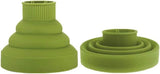 Collapsible Hair Diffuser Attachment - Portable Silicone Diffuser for Curly Hair, Fits 1.57-1.99" Nozzle Dryers, Travel & Salon Use (Green)