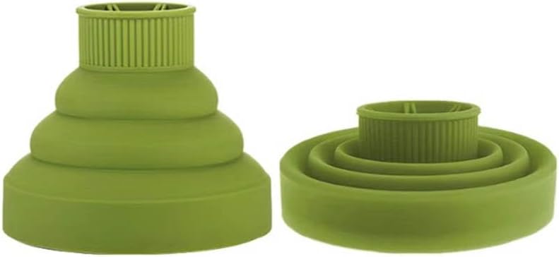 Collapsible Hair Diffuser Attachment - Portable Silicone Diffuser for Curly Hair, Fits 1.57-1.99" Nozzle Dryers, Travel & Salon Use (Green)