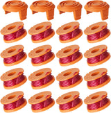 20 Pack Trimmer Spool Line for Worx, WA0010 Edger Spools Replacement for Worx, 0.065 inch Trimmer Line Refills for Worx, Compatible with Worx String Trimmers(16 Grass Trimmer Line, 4 Trimmer Cap)