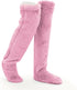 Over Knee High Fuzzy Socks Plush Slipper Stockings Furry Long Leg Warmers Winter Air-Conditioned Home Sleeping Socks