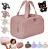 Elouva Toiletry Bag, Elouva Large Capacity Wide-Open Travel Cosmetic Bag, 0.6lb Lightweight Toiletry Bag for Women, Waterproof & Wide Opening Toiletry Organizer for Traveling, Toiletries (Rose)