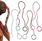 4PCS 25" Rip Tie Hair Ties for Women, No Damage Long Ponytail Holders Colorful Pony Tail Wrap Sports Hair Band Elastic Hair Ties Spiral Hair Tie for Wind Water Swimming (4PCS)