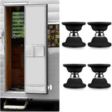 4Pcs Rv Magnetic Door Catch, RV Door Latch Magnetic Door Holder Silicone Magnetic Door Stop, No Drilling Needed for RVs, Motor Homes, Boats and Compartments,RV Accessories (Black)