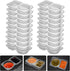 20 Set Reusable Snack Containers, 2-Compartment Dipping Containers with Lid for Refrigeration, Portion Control, Outdoor Takeaway Sauce Dip Case