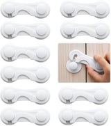 Child Safety Cabinet Locks 10 Pack Cabinet Door Locks with Adhesive for Baby Proof Childproof Safety Locks for Drawer Cupboards Fridge Closet and Pantry