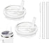 2 Pcs Replacement Lids with Straw, 40 OZ Tumbler Lid Replacement for Stanley Cup, Leak-Proof Flip Straw Lid, Spill-Proof Tumbler Cover for Stanley Cup (White)