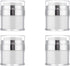 4Pack Empty Airless Pump Jar Portable Refillable Travel Size Cream Jar Vacuum Bottle Lotion Jar with Pump Lid for Skincare Cream, White, Vacuum with Lid Can Refill Cosmetics (100ml)