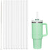 10 Pcs Replacement Straws Compatible with Stanley 30 oz Cup Tumbler, Reusable Plastic Cleaning Brush for Adventure Travel Tumbler（10.4inch Long） -