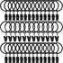 40 Pack Curtain Rings with Clips, Drapery Clips Rings, Drapes 1.26 in Interior Diameter, Fits up to 1 Rod, Black 1.26" I D