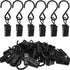 Stainless Steel S Hooks Curtain Clips, 50 Pack Hanging Party Lights Clips Hangers Gutter Photo, Art Craft Display, 2.4 Inch Long, Black Long -