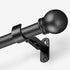 Curtain Rods for Windows 16 to 48 Inches, Rod Max Adjustable Length of 60 IN, 1" Diameter Drapery Round Finials, Black, Pack 1 Black 48" - 1&
