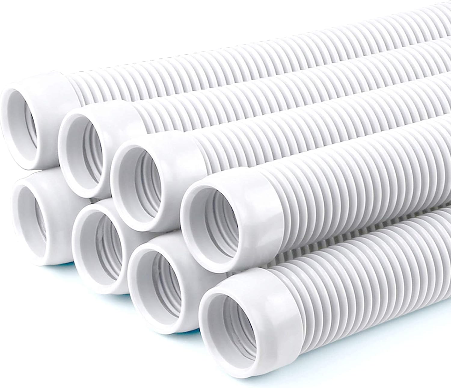 Vacuum Hose/Replacement Pool Hose -1.5” 8 Hoses for Pool,Spa White -