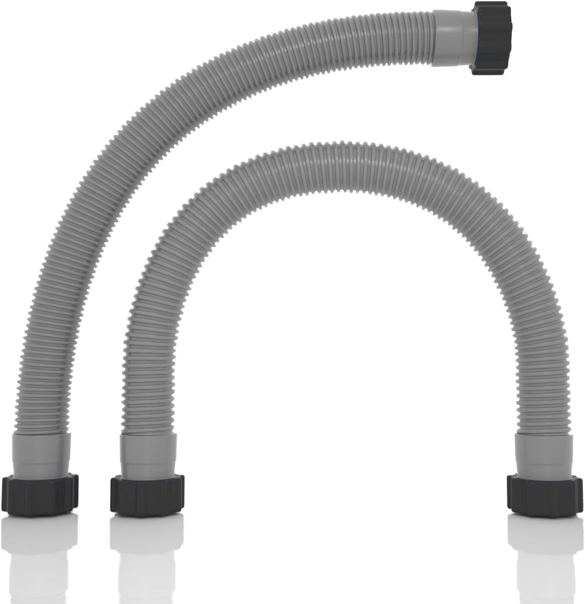 1.5" x 20" Pool Hose Replacement, Pack of 2 - Compatible with Above Ground Pools Filter Pump Hoses, Sand Filters, Saltwater Systems (1,500-2,500 GPH), Grey Gray