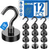 Magnetic Hooks, 12 Pack 30lbs+ Magnet Hook 2026 Cruise Cabin Ship Essentials Heavy Duty Strong Magnets Refrigerator Fridge Hanging for Classroom Beach Vacation Kitchen Grills (Black) Black 0.63in x