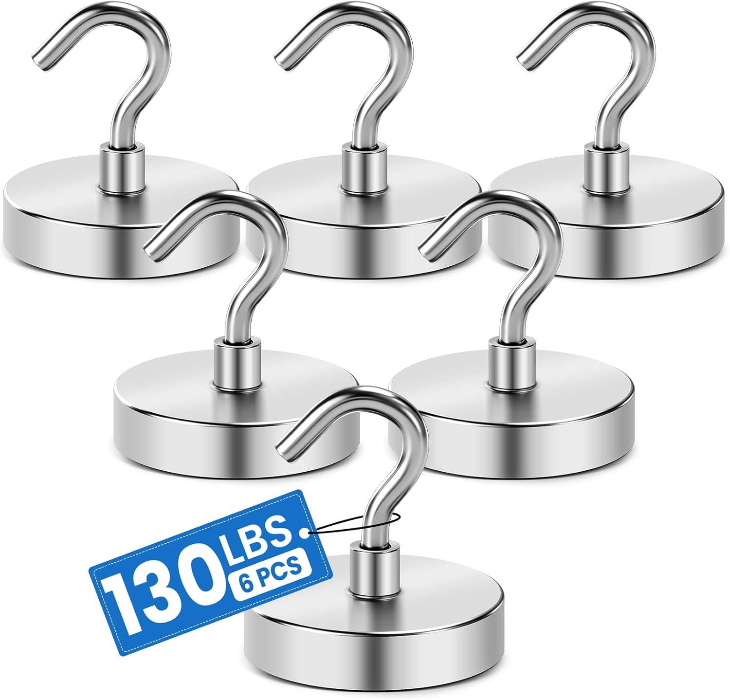 Magnetic Hooks for Cruise Cabins, 130LBS Strong Magnet Heavy Duty Essentials 2026, Powerful Magnets Door Decoration, Metal Ship Walls, Ceiling- 6 Pcs Silver 1.26in x 1.34in