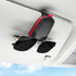 Sunglasses Holder for Car, Leather Magnetic Buckle Sun Visor Sunglass Clip, Ticket Card Storage Glasses Car Interior Accessories Men and Women（Black-red） Black-Red 1PCS
