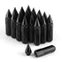 20PCS M12X1.5 Wheel Lug Nuts, Cap Spiked Extended Tuner 60mm Aluminum Wheels Rims Nuts (Black) Black