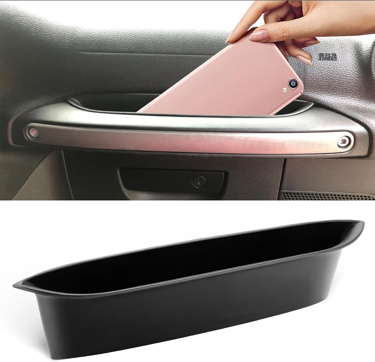 Passenger Storage Tray Organizer Grab Handle Box Compatible with 2011-2017 Jeep Wrangler JK JKU, Accessories, Car Interior Black -