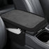 Car Leather Furry Center Console Cover with 2 Storage Bags, Universal Fluffy Armrest Seat Box Pad, Comfortable Interior Accessories, Fits for Most Vehicles (Black) Black -