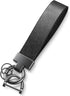 Leather Car Keychain, Universal Heavy Duty Metal Key Chain Holder with 2 Ring and Anti-Lost D-Ring, Accessories for Men Women (Black) Black -
