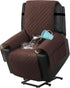 100% Waterproof Power Lift Recliner Chair Cover Non Slip Electric Covers for with Pocket Large Covers, Brown -