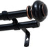 Double Curtain Rods for Windows 16.2 to 90.6 Inches 3/4 inch Diameter Adjustable Decorative Telescoping Rod with Brackets Heavy Duty Splicing Rods, Black 16.2"-90.6"